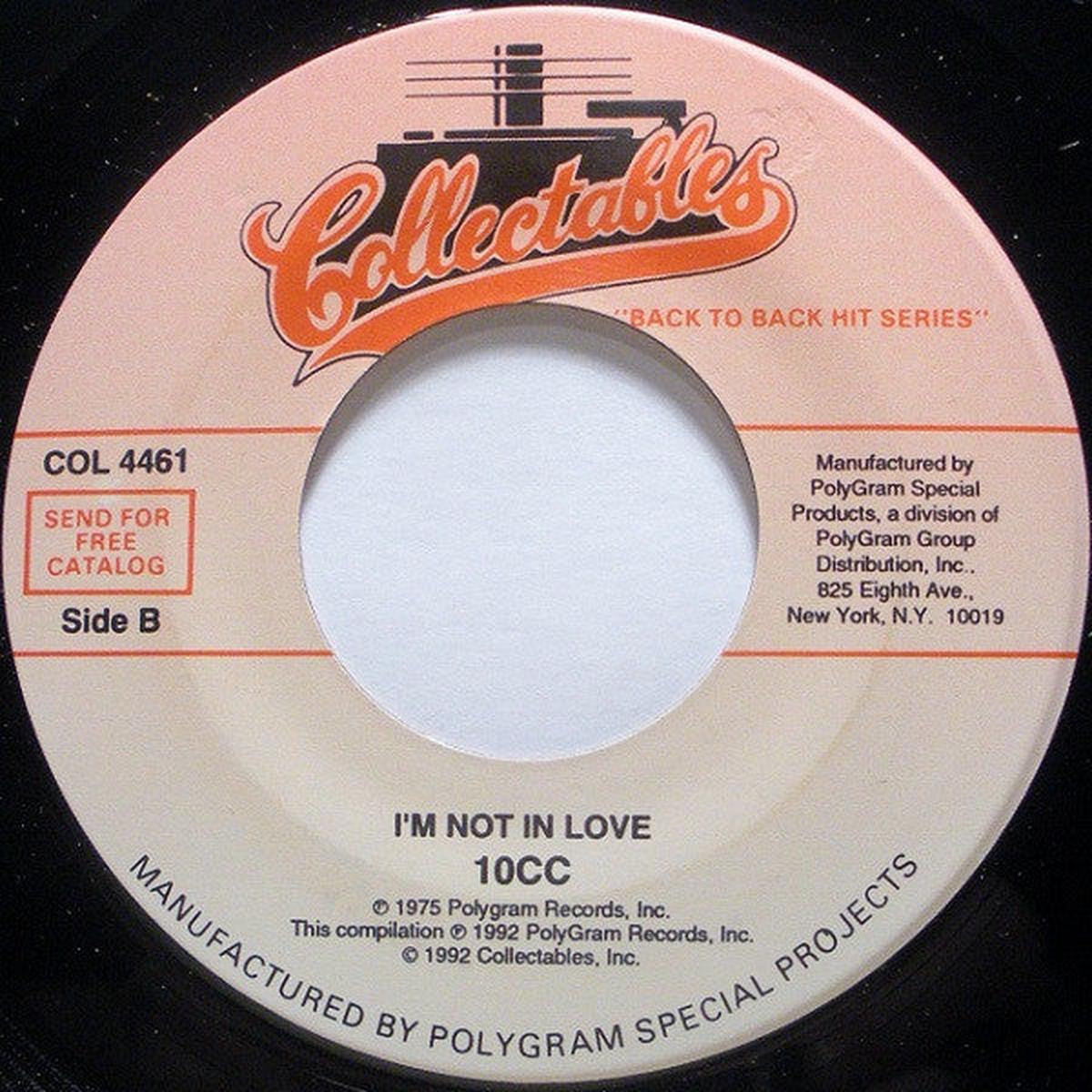 10CC - THIN LIZZY / I'm Not In Love - The Boys Are Back In Town ( COL 4461, 7inch)