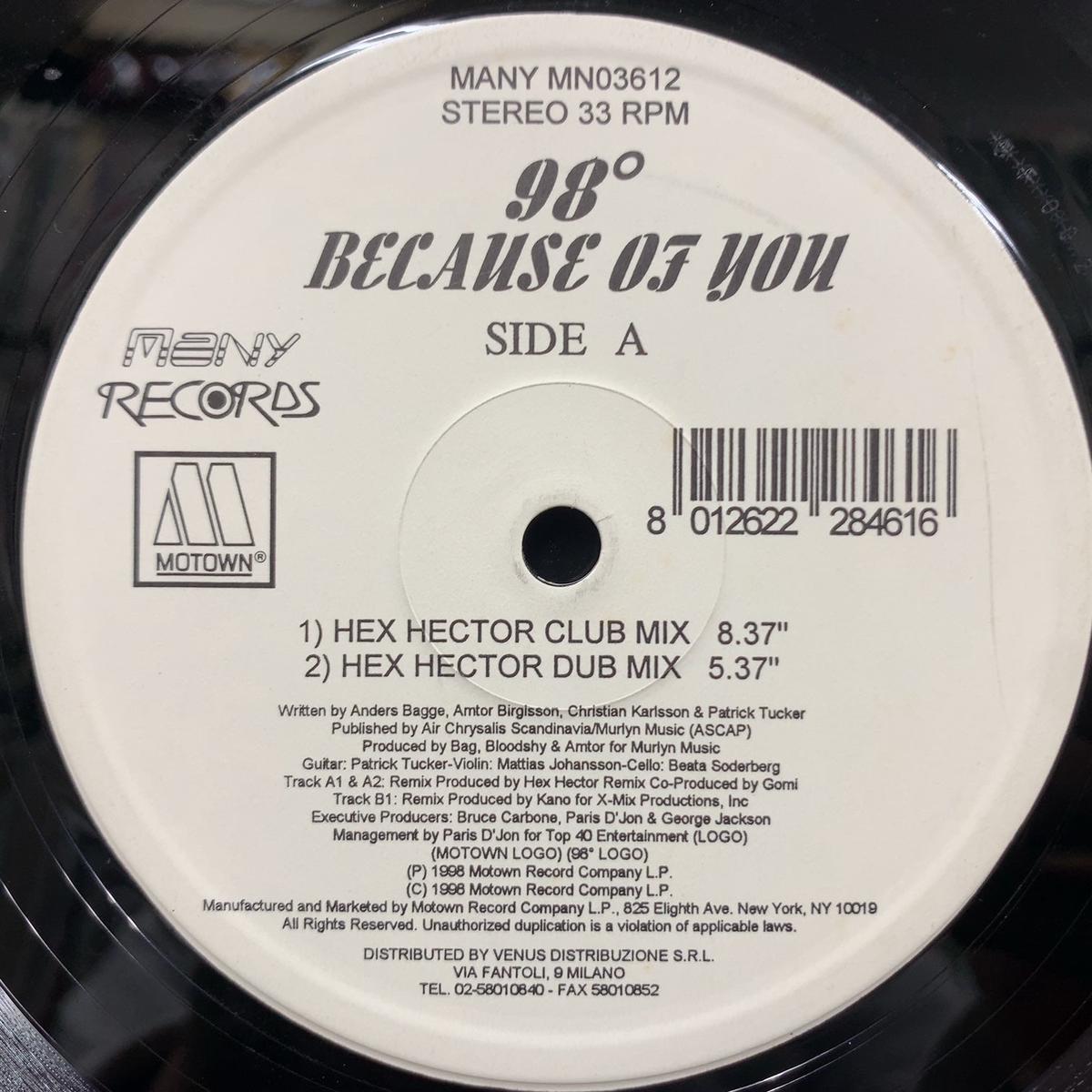 98 (98 Degrees) / Because Of You (MN 03612, 12inch)