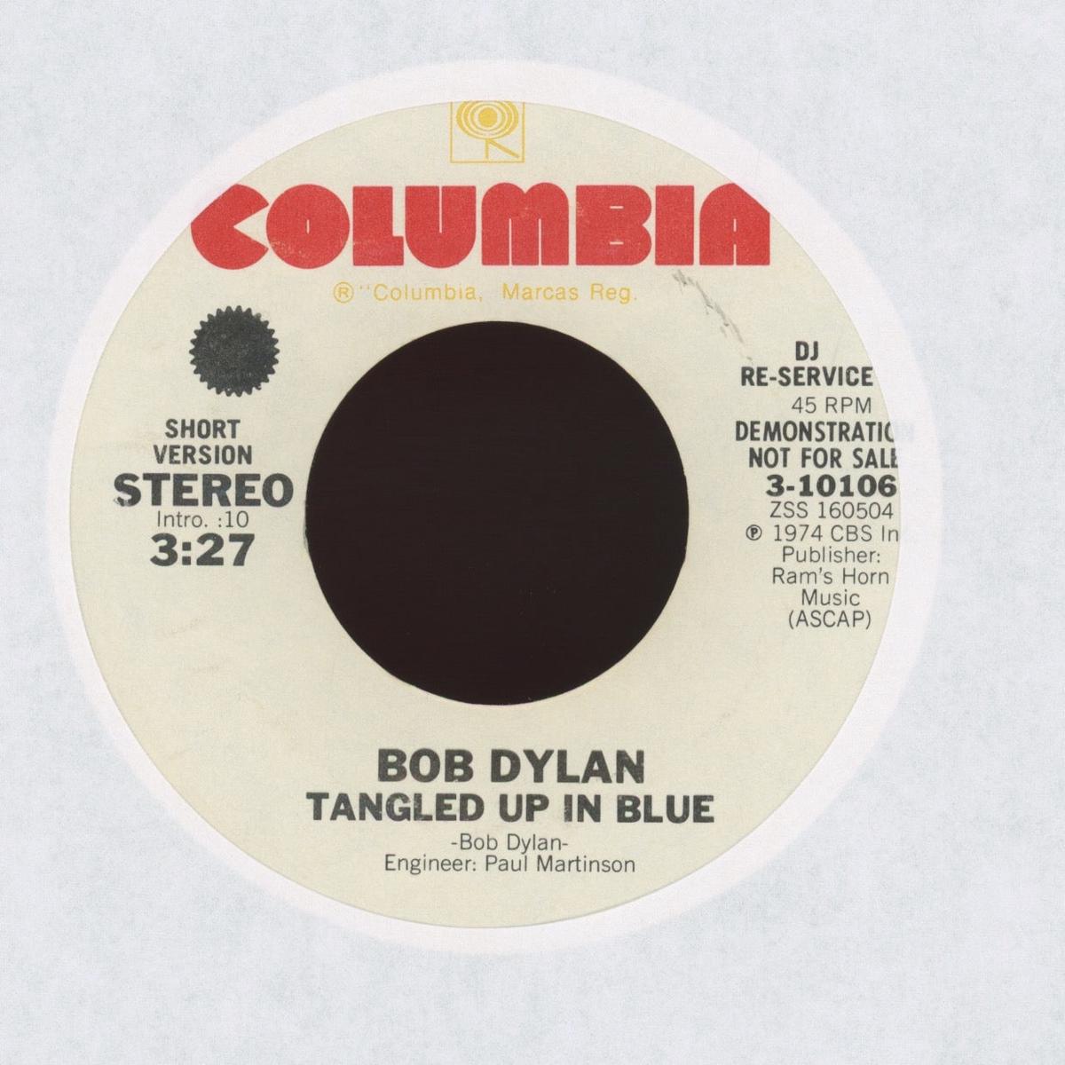 Bob Dylan - Tangled Up In Blue on Columbia Promo 45