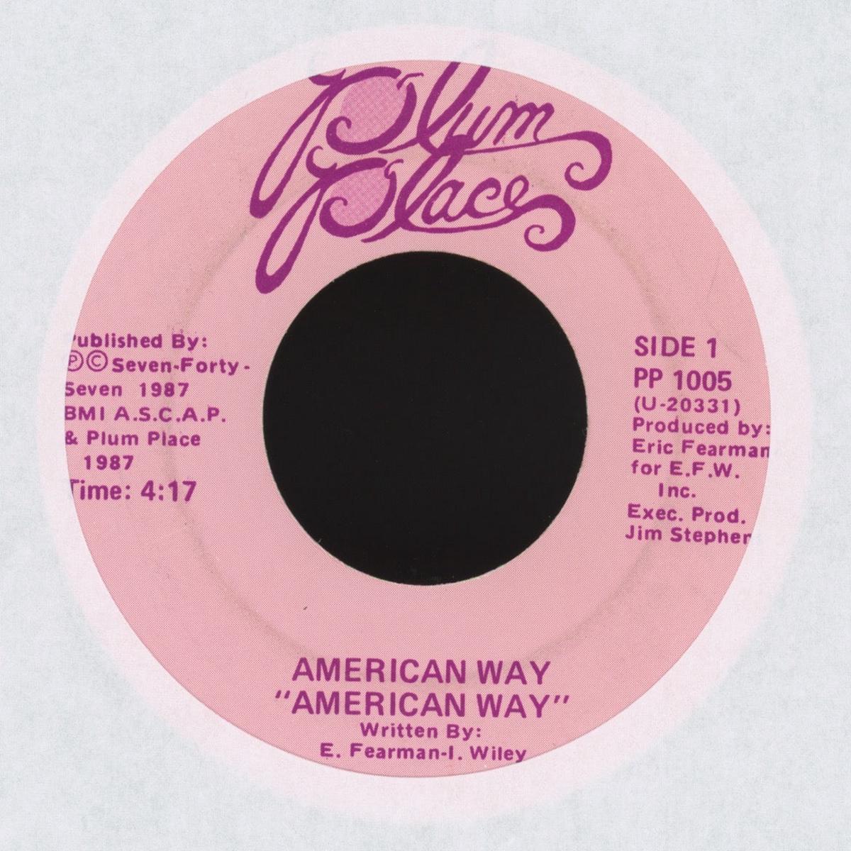 American Way - American Way Treasure on Plum Place Modern Soul Boogie 45