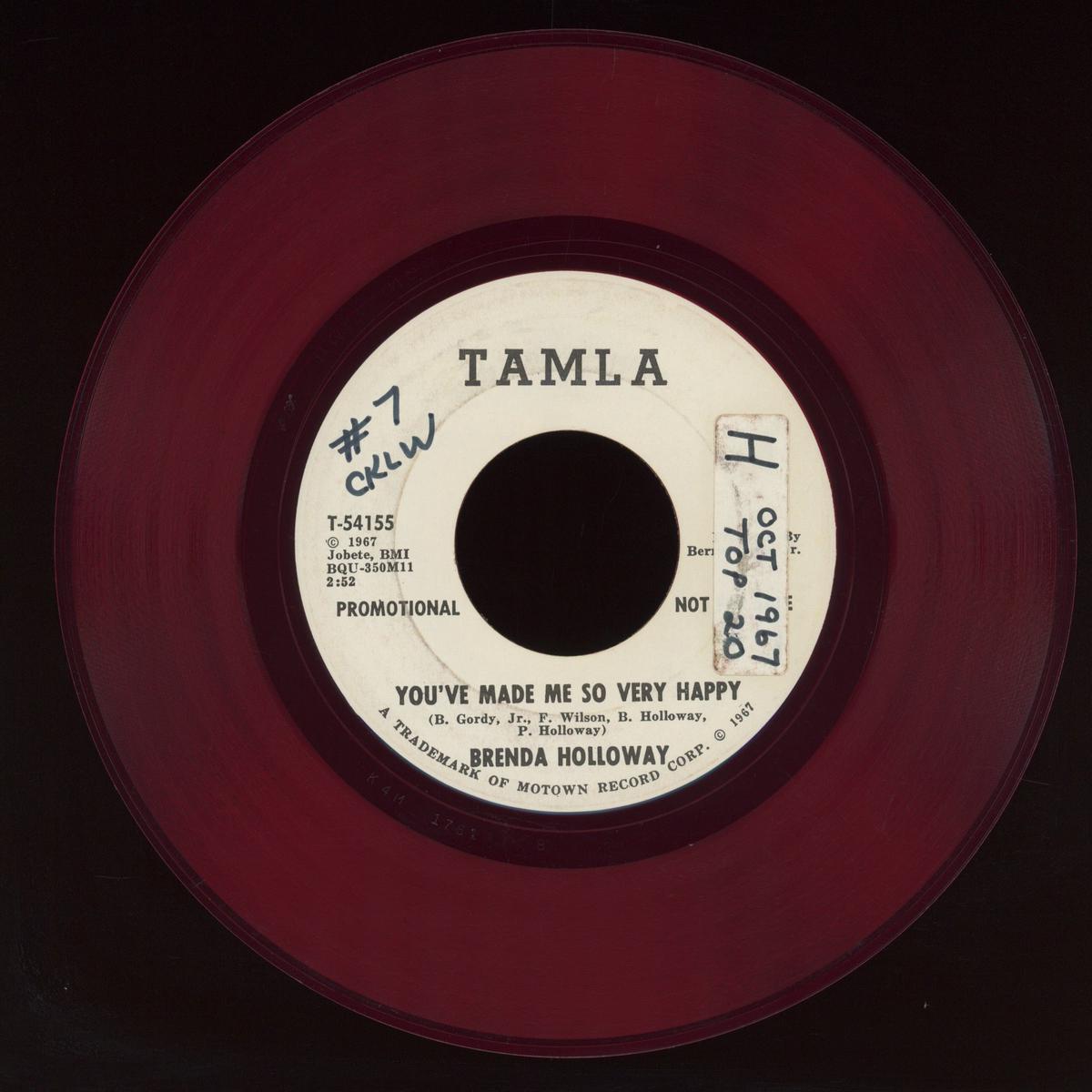 Brenda Holloway - Youve Made Me So Very Happy on Tamla Red Vinyl Promo Northern Soul 45