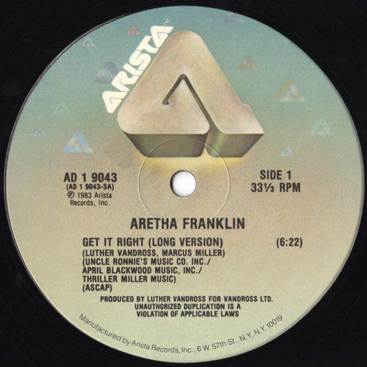 Aretha Franklin Get It Right 12"
