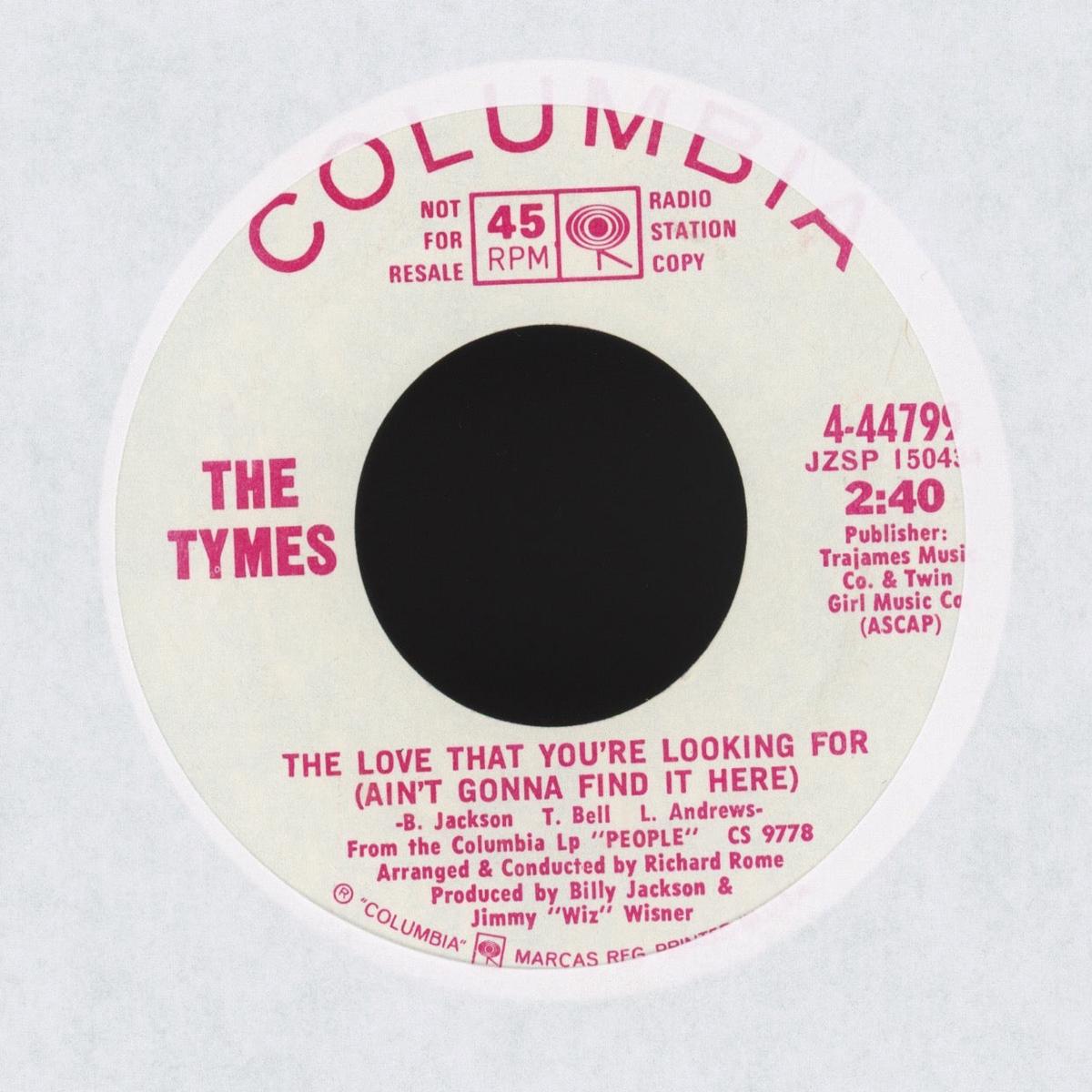 The Tymes - The Love That You're Looking For (Ain't Gonna Find It Here) on Columbia Promo Northern Soul 45
