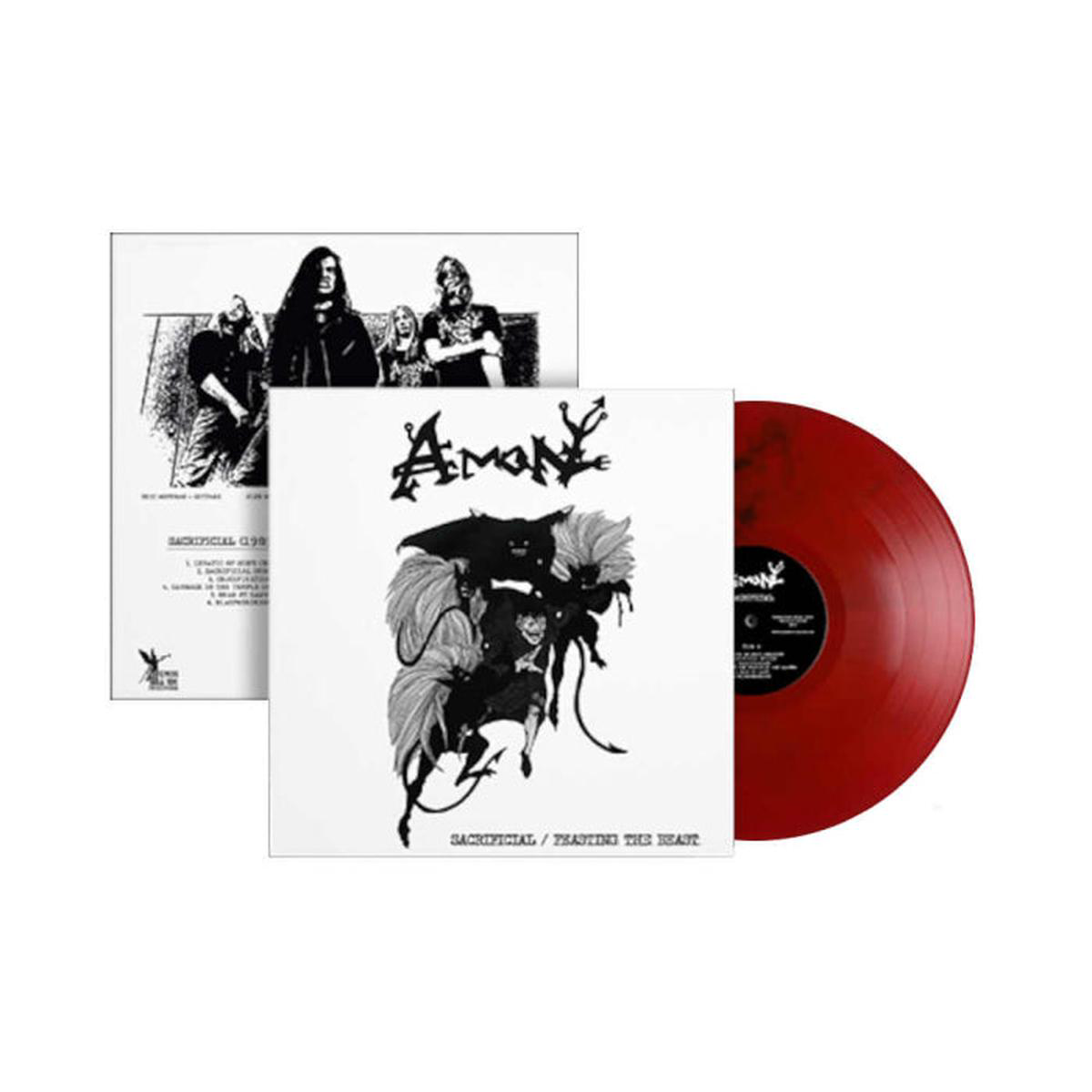 AMON (DEICIDE): Sacrificial / Feasting the Beast LP (Deicide demos, red black marble vinyl) *new*