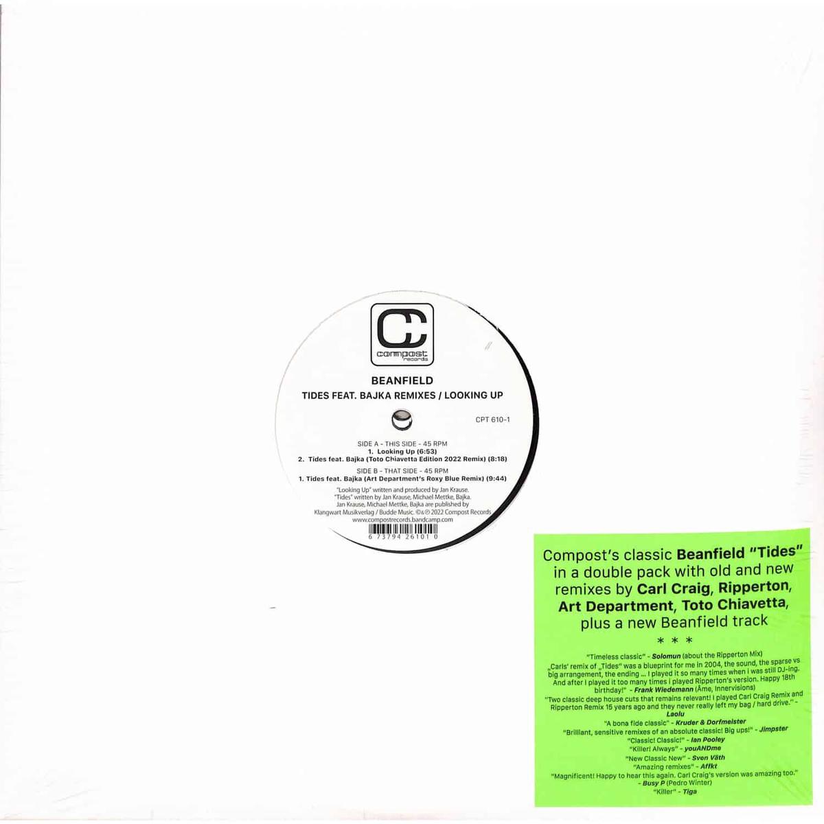 BEANFIELD, BAJKA, TOTO CHIAVETTA, ART DEPARTMENT, RIPPERTON, CARL CRAIG TIDES REMIXES