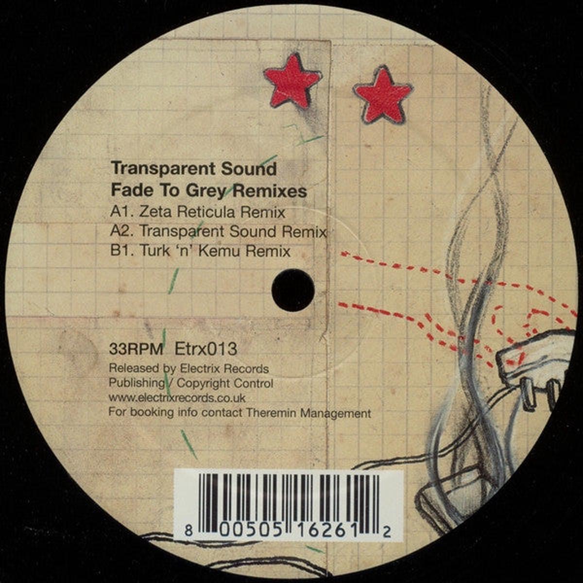 TRANSPARENT SOUND, ZETA RETICULA, TURK & KEMU FADE TO GREY REMIXES
