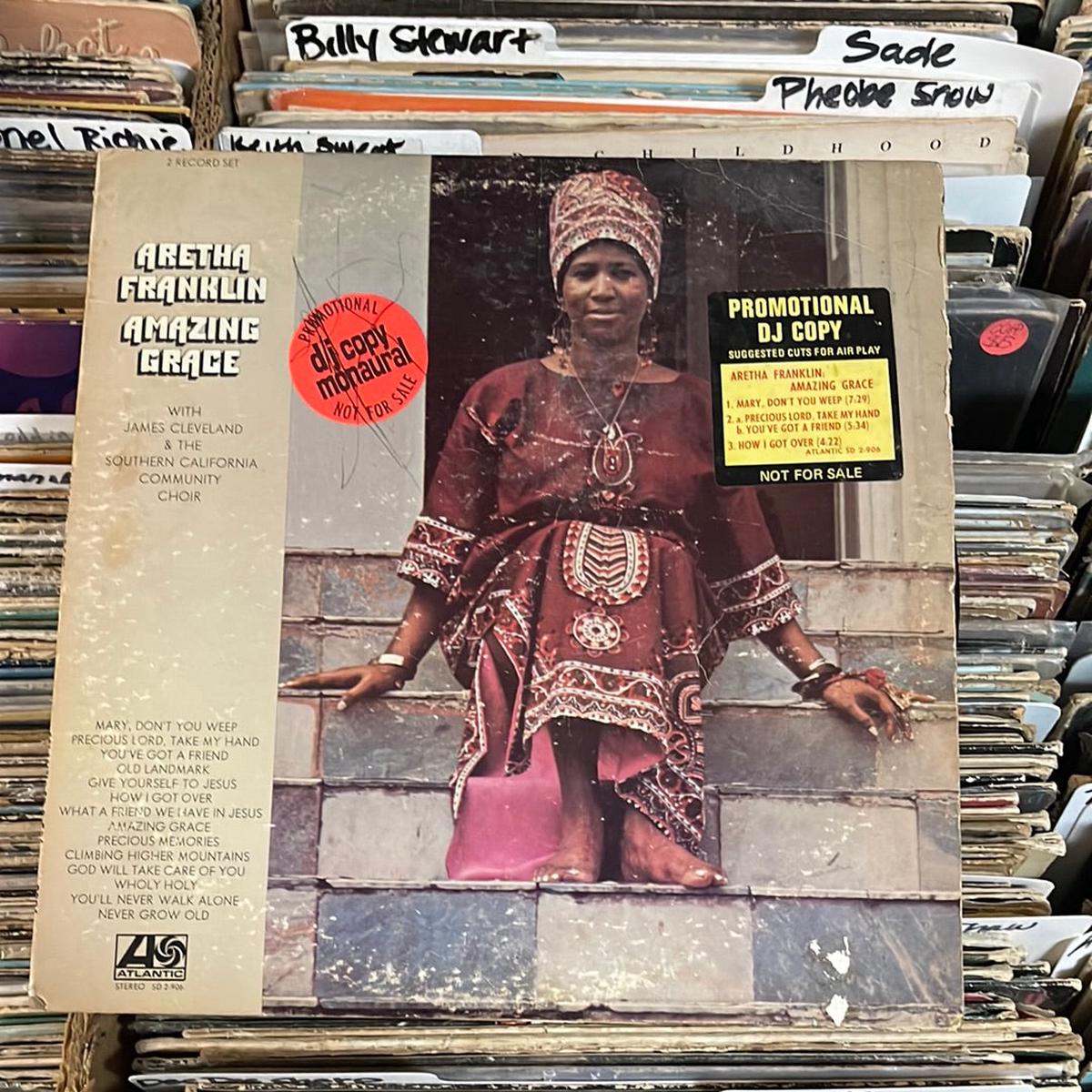 Aretha Franklin -Amazing Grace Promo DJ Copy (White Label) 2x Vinyl Lp VG+/G+