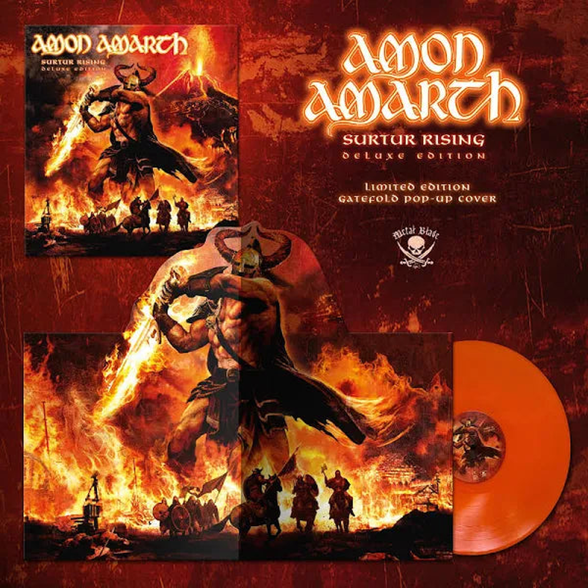 Amon Amarth Surtur Rising LP (Orange Vinyl, Gatefold Pop-Up Cover)